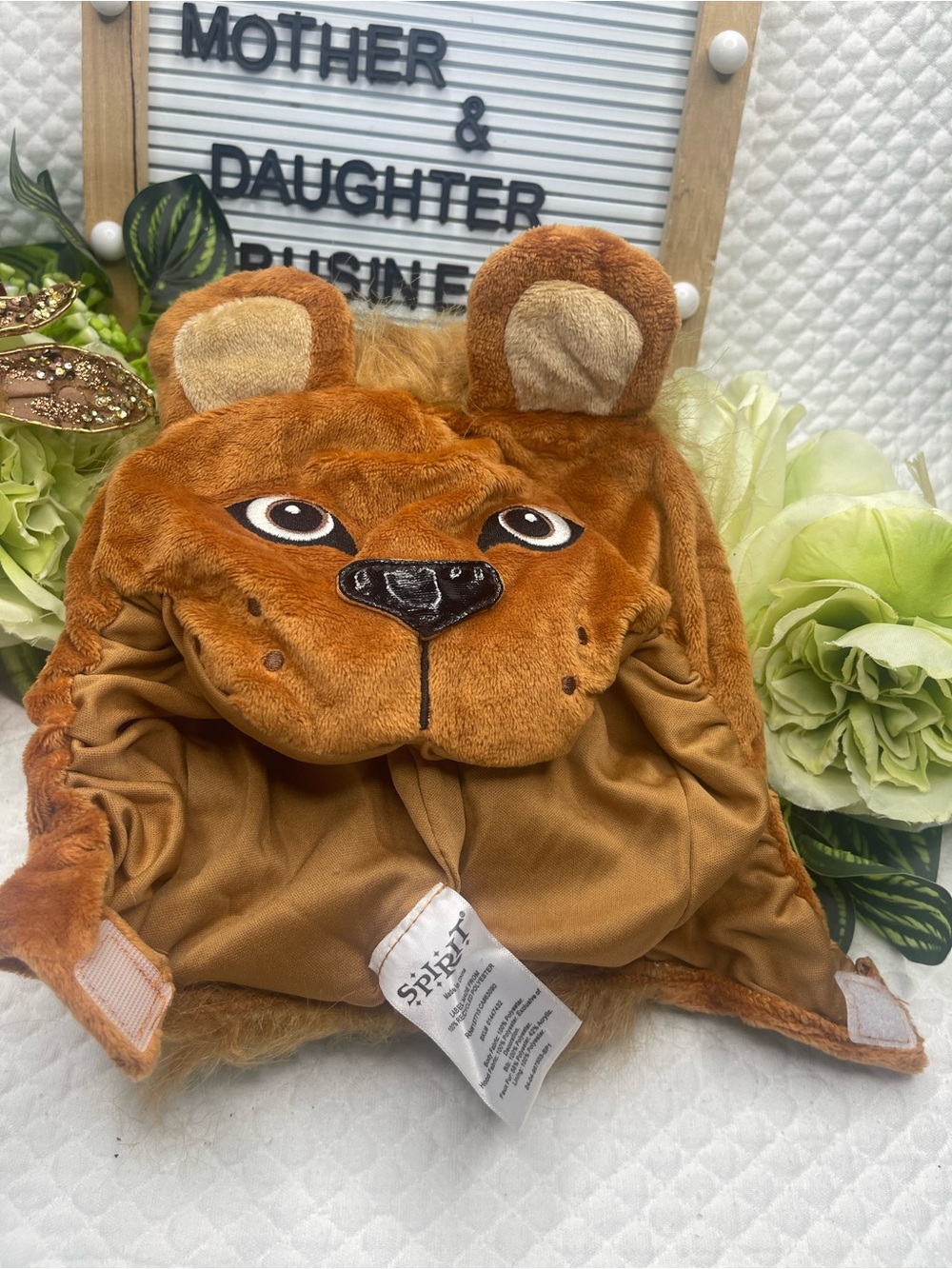 Plush Lion Costume Hat for Kids - Brown